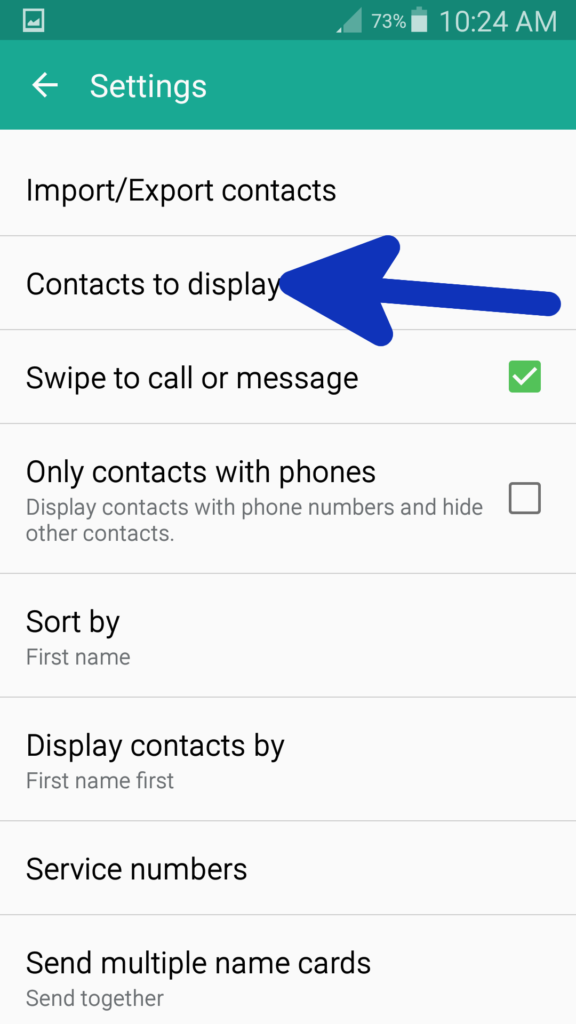 Select 'Contacts to display'