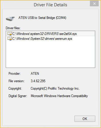ATEN – Converter (35cm) UC232A – Windows 10 (64bit) Drivers – Bytefreaks.net
