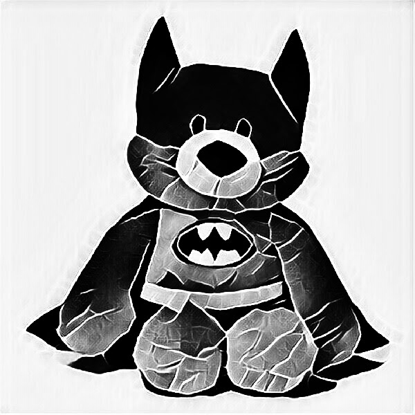 Vangelis the bear is Batman! (or Batbear to be more precise).