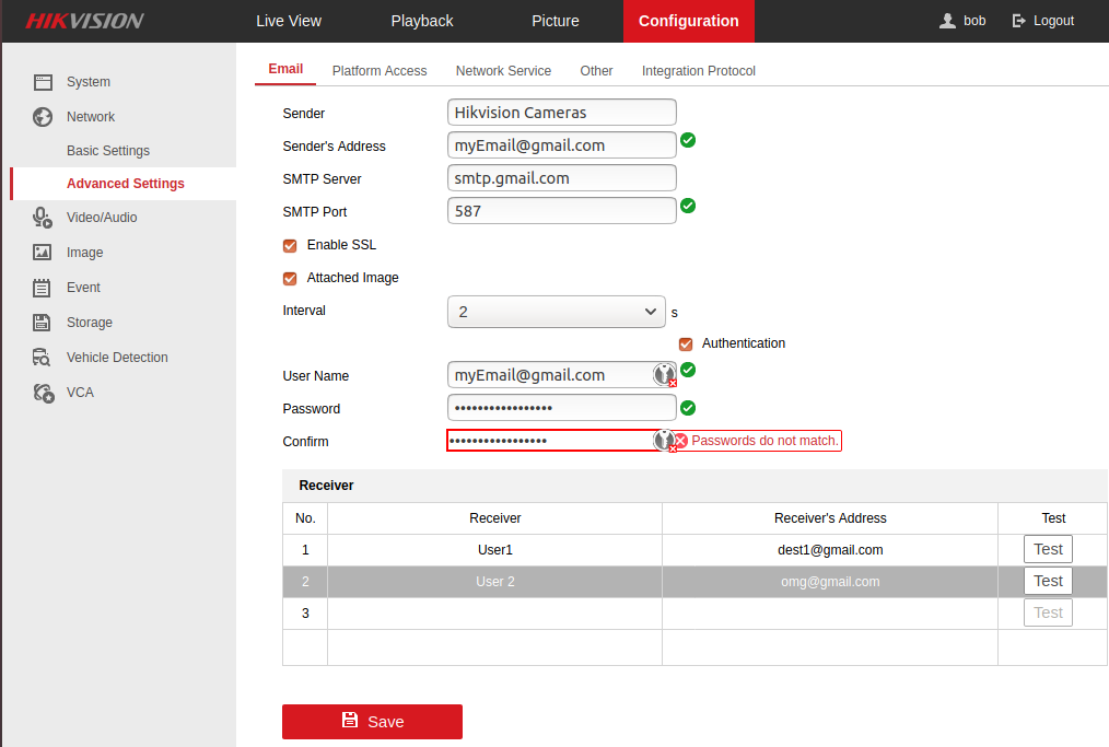 set up gmail in outlook test email fail