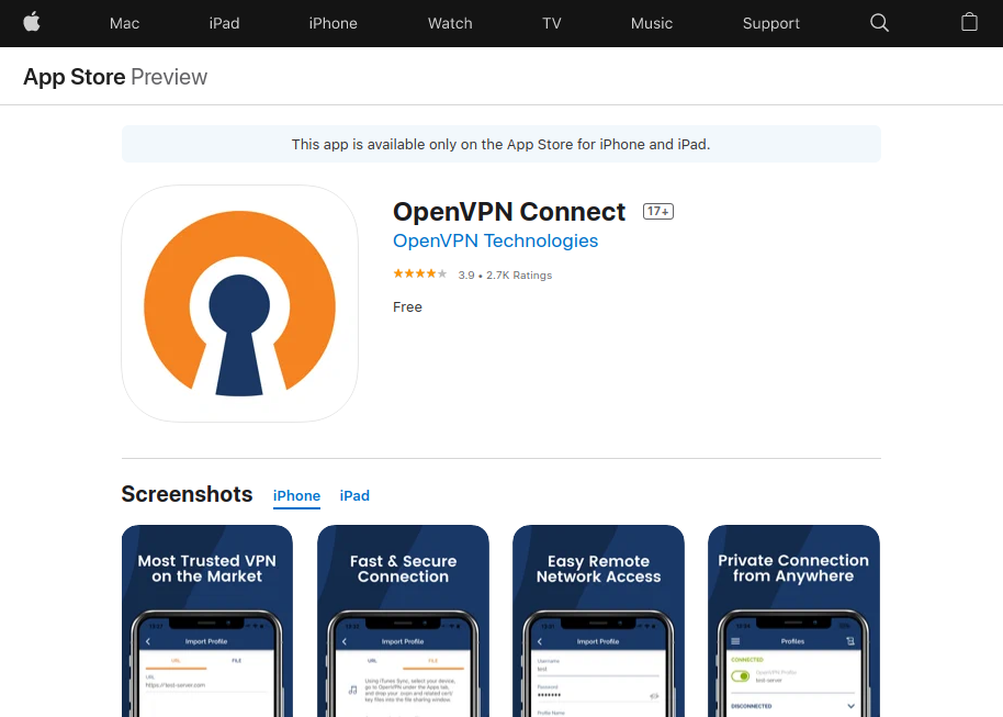 for iphone instal OpenVPN Client 2.6.6